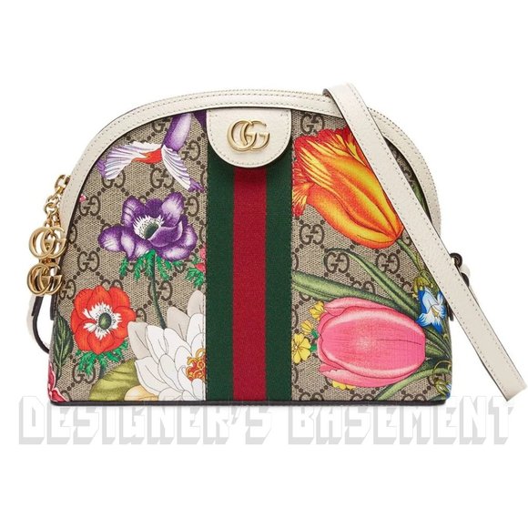 GUCCI Ophidia GG Marmont logo Supreme Flora white leather crossbody Shoulder Bag - Picture 3 of 15